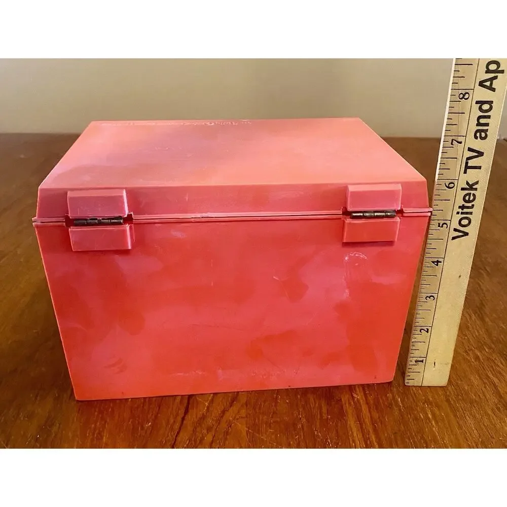 Vintage Recipe Box Betty Crocker 70’s Recipe Card Library Red/Orange Box